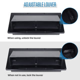 Camp'N RV Camper Trailer Exterior Sidewall Range Hood Exhaust Vent Cover Locking Damper - Black