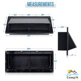 Camp'N RV Camper Trailer Exterior Sidewall Range Hood Exhaust Vent Cover Locking Damper - Black