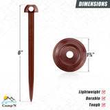 Camp'N RV Camping Mat Rug Stakes (8 Pack) Outdoor Stakes - Plastic Camping Spikes with Rope Hole - Outdoor Rug Stakes, RV Rug Stakes