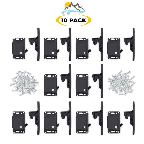 Camp'N RV Drawer Latches and Catches Cabinet Door Push Grabber for Trailer Camper - 10Pk