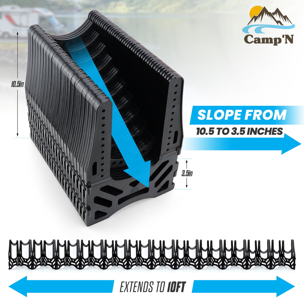 Stink Slink 10' RV Sewer Hose Support Sloped Camper Septic Holder Collapsable w/ Carry Strap