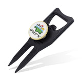 Golf'N Aluminum Golf Ball Marker Divot Repair Tool - Magnetic Ball Marker, Groove Cleaner & Bottle Opener - Essential Golf Divot Tool for Golfers, Sleek Design