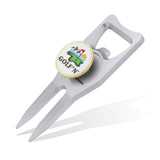 Golf'N Aluminum Golf Ball Marker Divot Repair Tool - Magnetic Ball Marker, Groove Cleaner & Bottle Opener - Essential Golf Divot Tool for Golfers, Sleek Design