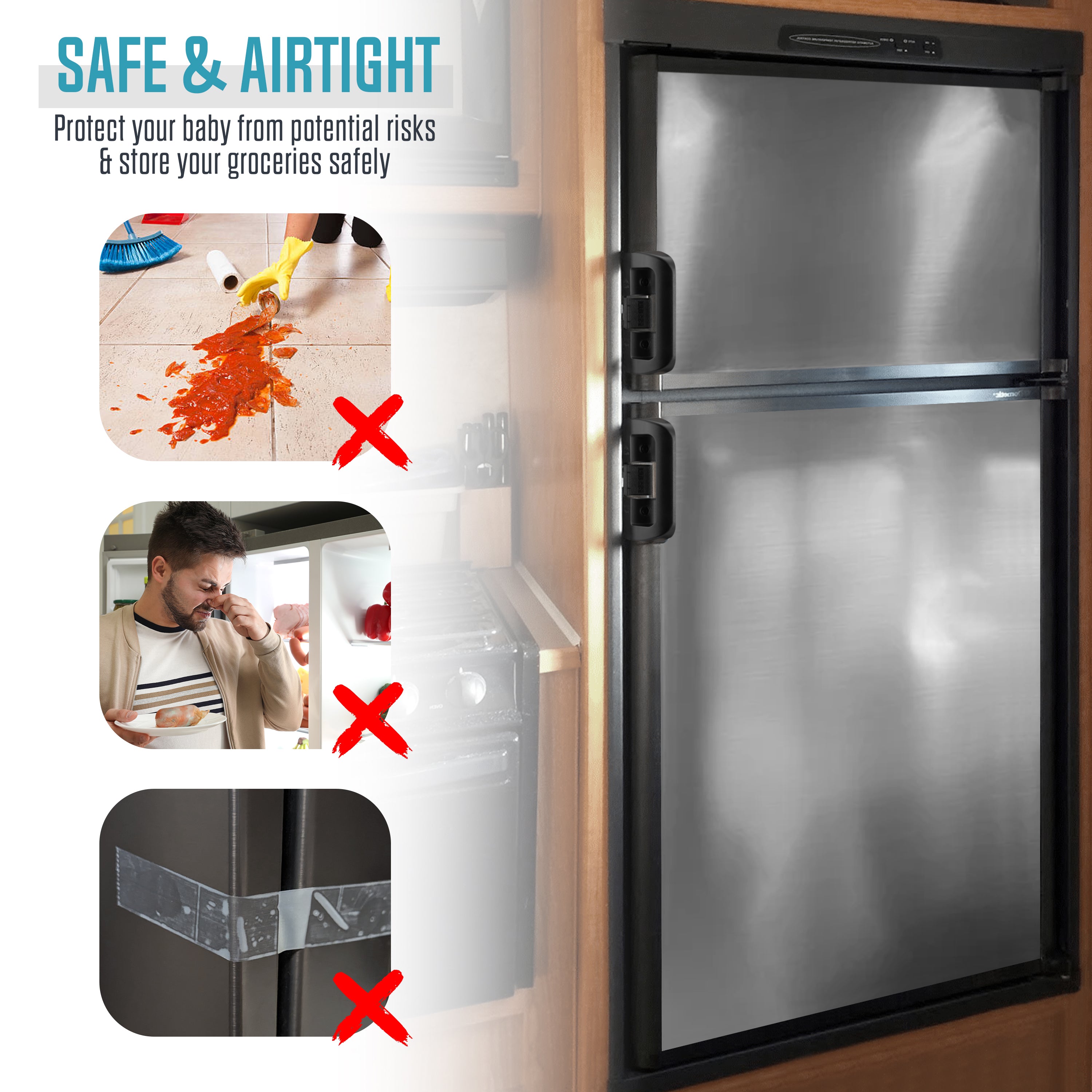 Camp'N Replacement RV Refrigerator Door Handle Latch Kit for Dometic Camper Fridge 26 & 28 cf