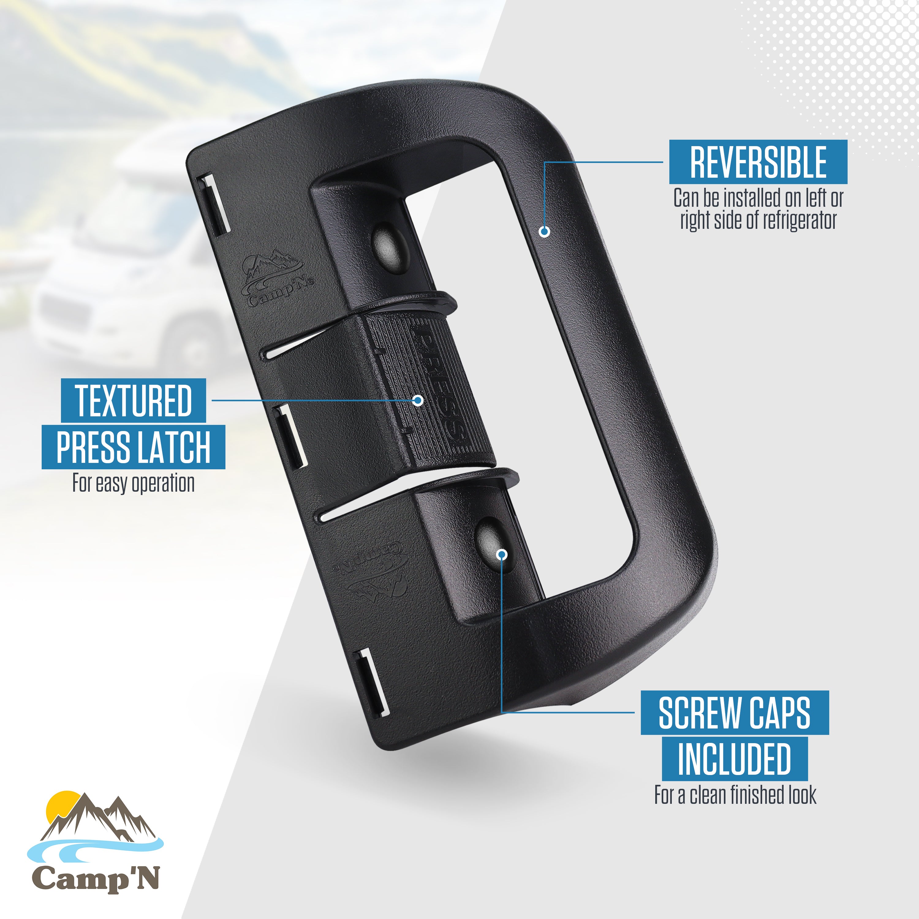 Camp'N Replacement RV Refrigerator Door Handle Latch Kit for Dometic Camper Fridge 26 & 28 cf