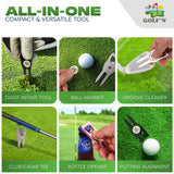 Golf'N Aluminum Golf Ball Marker Divot Repair Tool - Magnetic Ball Marker, Groove Cleaner & Bottle Opener - Essential Golf Divot Tool for Golfers, Sleek Design
