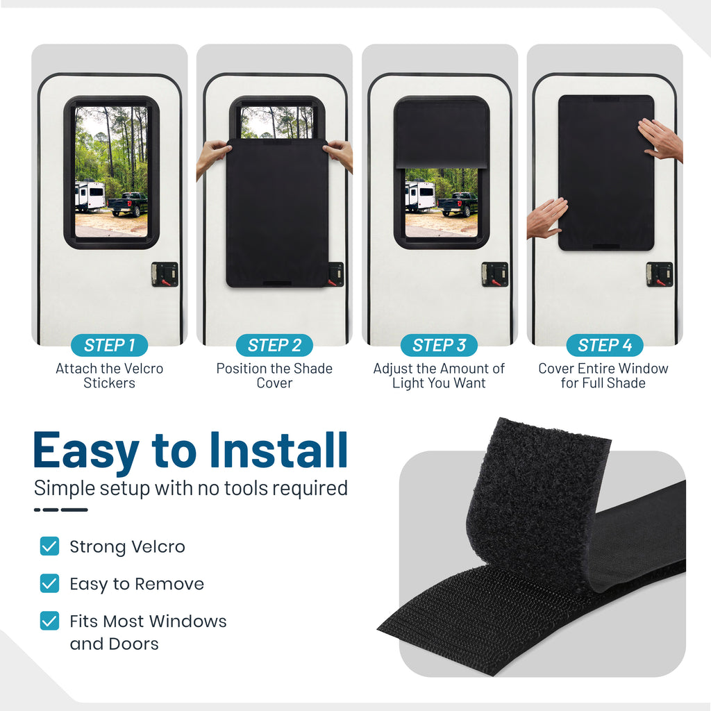 Camp'N RV Door Window Shade Cover, Sun Blackout Fabric for Camper Privacy Entrance (16 x 25 inch)