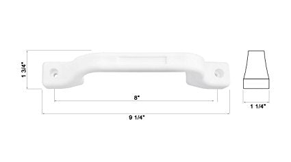 Camp'N All Weather RV Grab Handle Door Assist Bar for Camper and Cargo White 2-Pack