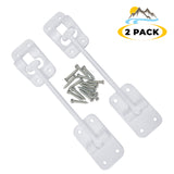 RV T Style 6" Door Latch - Holder - Catch for Trailer, Camper, Motor Home, Cargo (White 2-Sets)