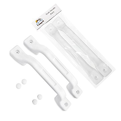 Camp'N All Weather RV Grab Handle Door Assist Bar for Camper and Cargo White 2-Pack