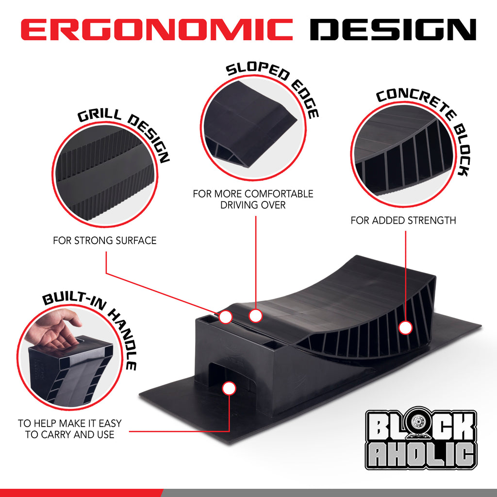 EZ RV Leveler Blocks Camper Curved Leveling Ramps Trailer Tire Levelers - 1 Axle
