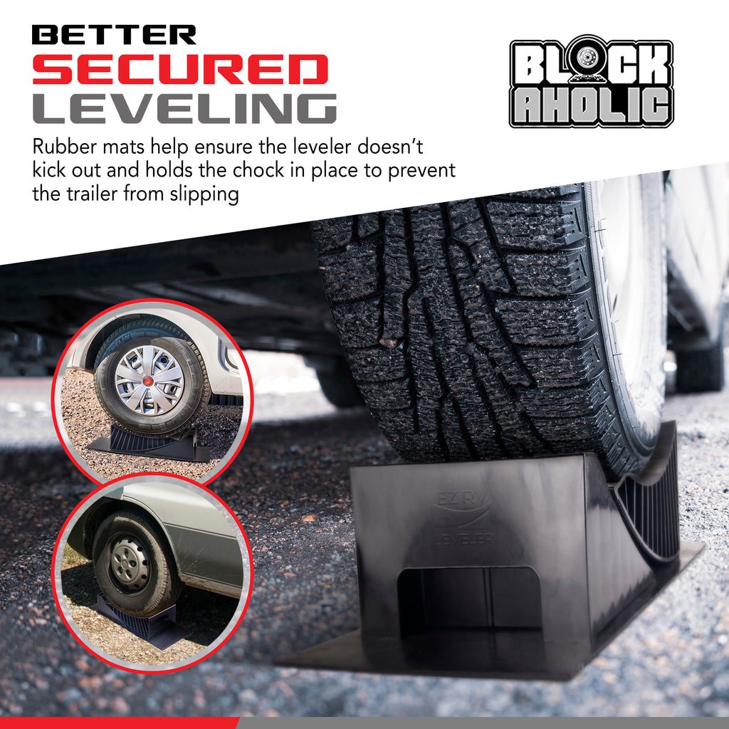 EZ RV Leveler Blocks Camper Curved Leveling Ramps Trailer Tire Levelers - 1 Axle