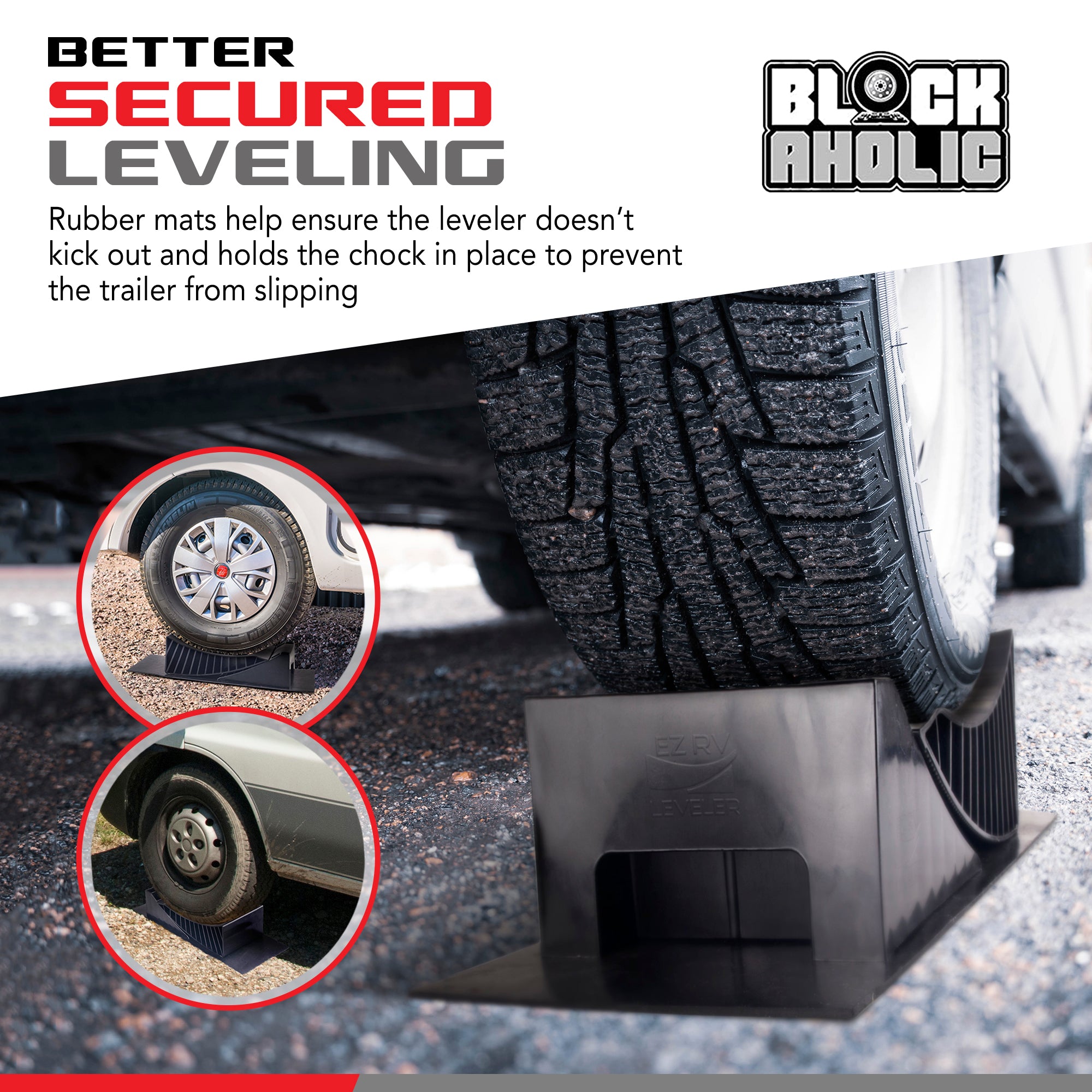 EZ RV Leveler Blocks Camper Curved Leveling Ramps Trailer Tire Levelers - 1 Axle