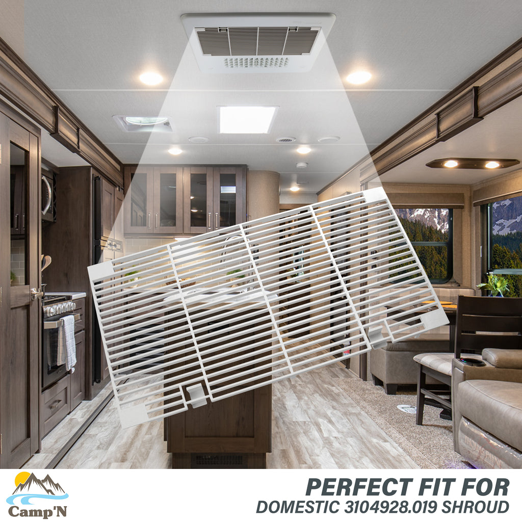 Camp'N RV AC Cover for Dometic 3104928.019  - Ducted Air Grille Duo - for Dometic AC Filter, RV Air Conditioner Cover, RV AC Vent Cover Replacement
