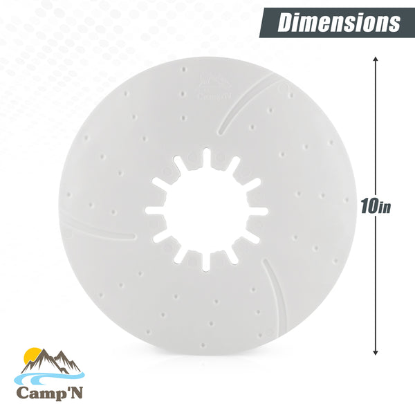 Camp'N Fifth Wheel Hitch Lube Plate - 10" Ultra Low Friction Lube Disc - White