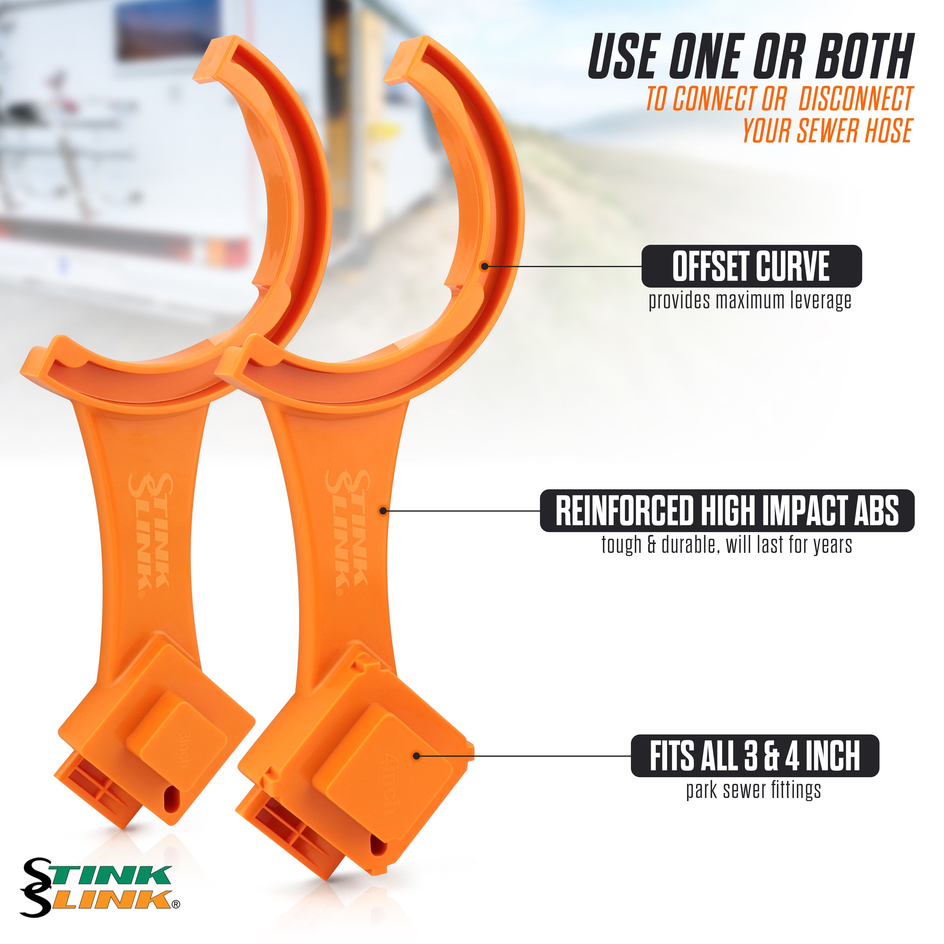 Stink Slink Original RV Sewer Hose Wrench - RV Sewer Hose Fitting Wrench Set Trailer Septic Clean Out Wrench Camper Spanner