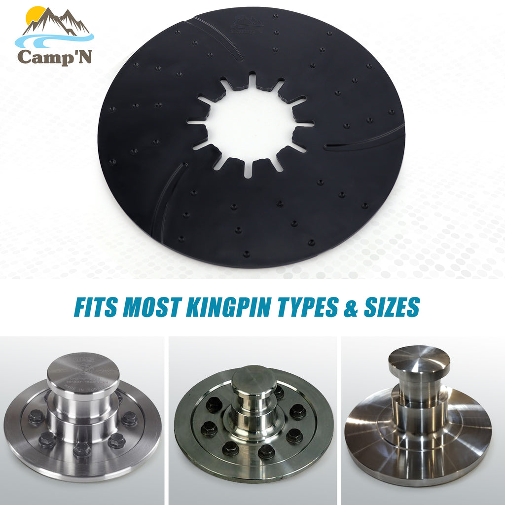 Camp'N 10" Fifth Wheel Lube Plate Disc 5th Wheel Trailer Hitch Plate for  Campers Cargo - Black