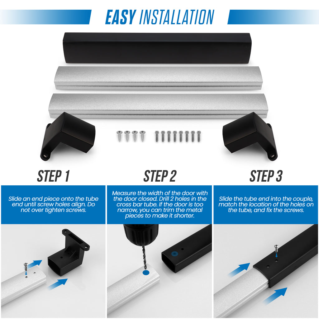 Camp'N RV Screen Door Crossbar - RV Screen Door Handle Grab Bar - RV Screen Door Handle, Adjustable Screen Door Push Bar from 21 5/8" to 28 5/8"