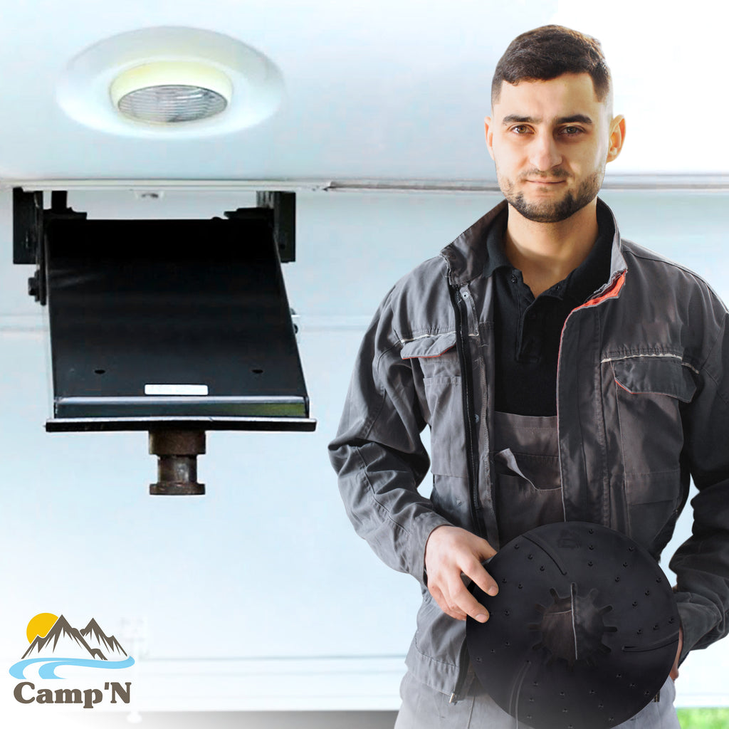 Camp'N 10" Fifth Wheel Lube Plate Disc 5th Wheel Trailer Hitch Plate for  Campers Cargo - Black