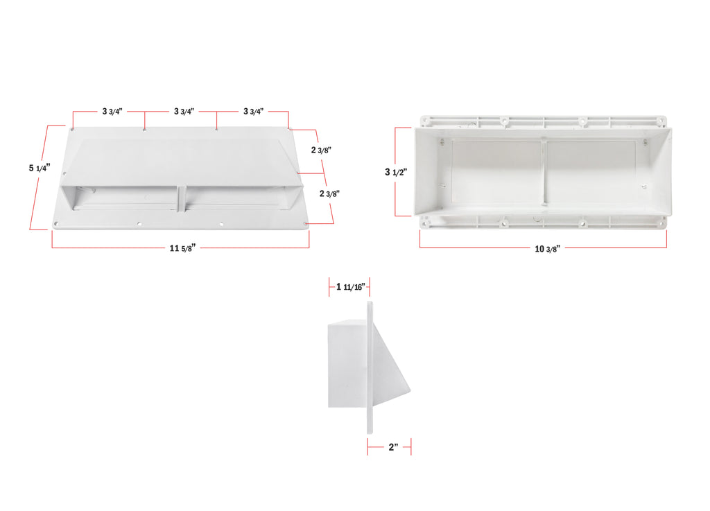 Camp'N RV Camper Trailer Exterior Sidewall Range Hood Exhaust Vent Cover Locking Damper - White