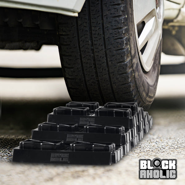 Blockaholic RV Leveling Blocks - Pads - with Built-in Ramps and Quick Release Carrying Strap (10 Pack)