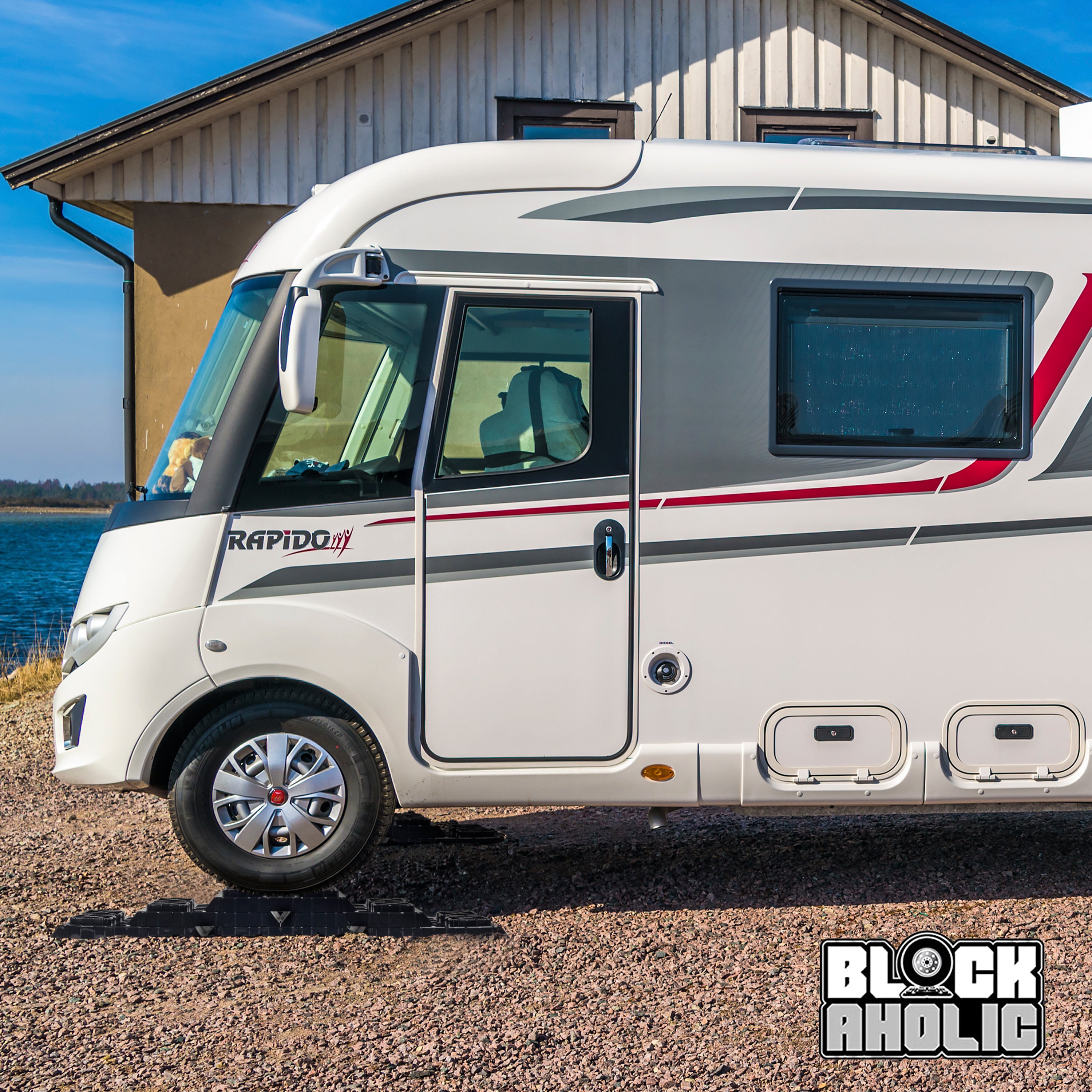 Blockaholic Heavy Duty Stacking RV Leveling Blocks - Camper Leveler Kit Trailer Tire Levelers - 10 Pack