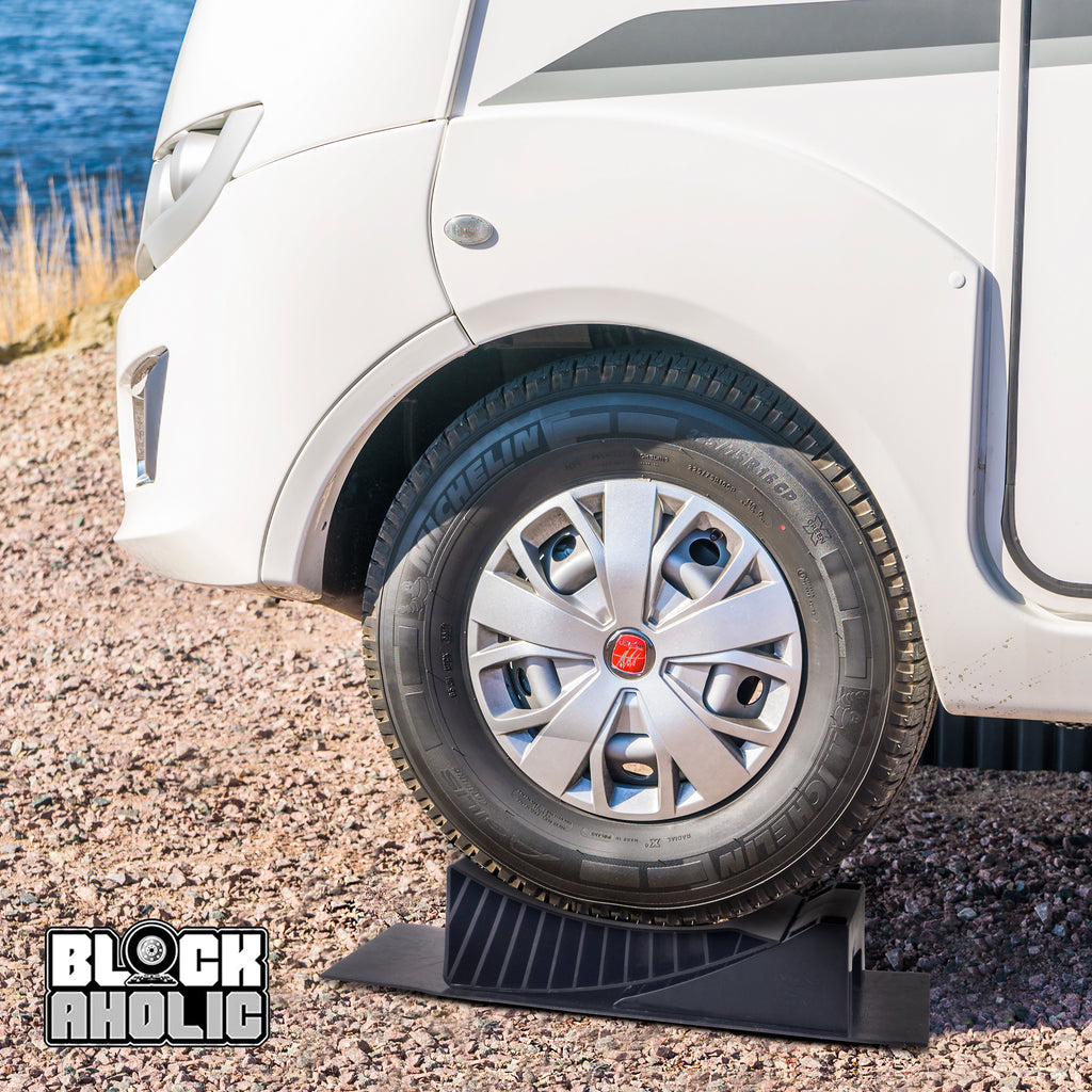 EZ RV Leveler Blocks Camper Curved Leveling Ramps Trailer Tire Levelers - 2 Axle