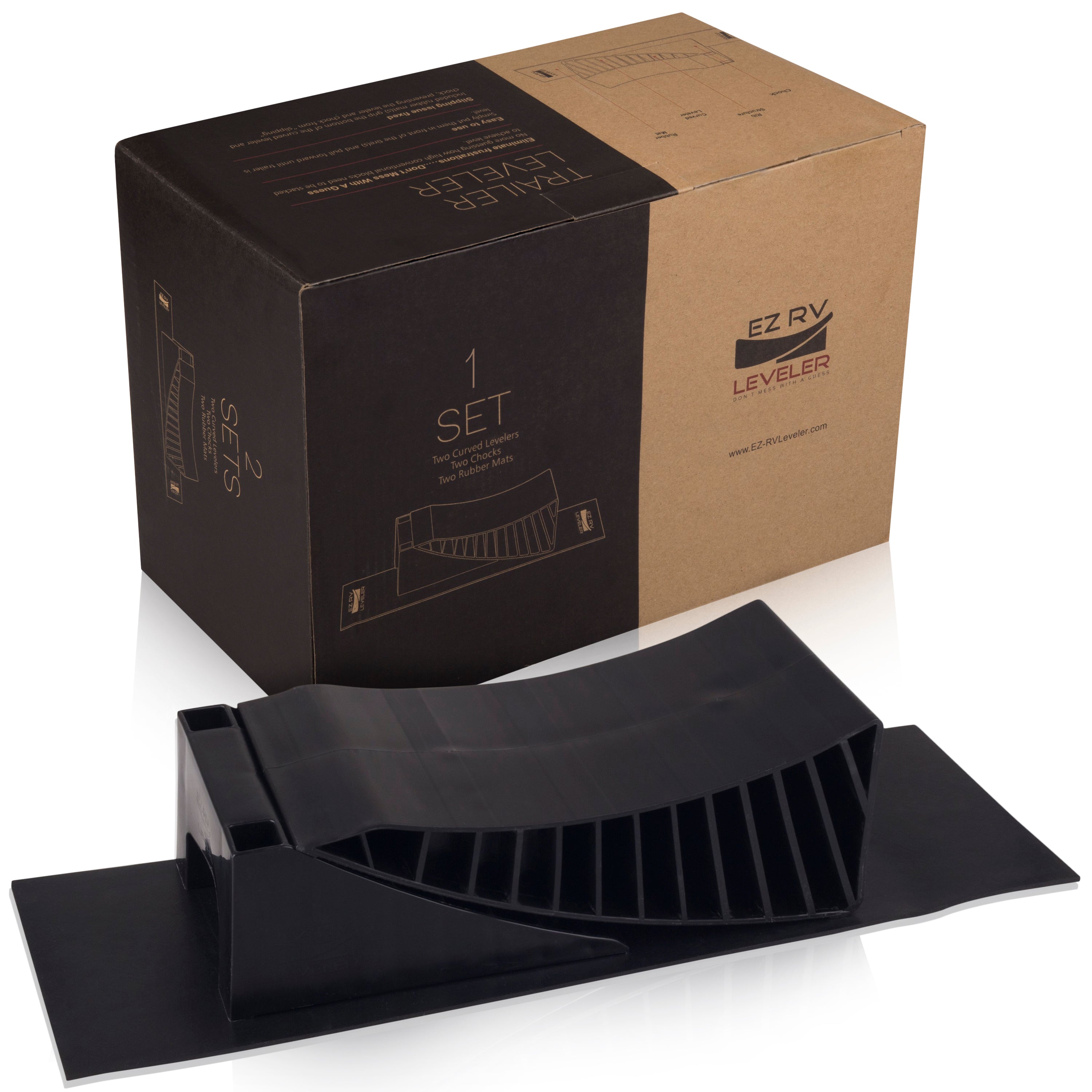 EZ RV Leveler Blocks Camper Curved Leveling Ramps Trailer Tire Levelers - 1 Axle