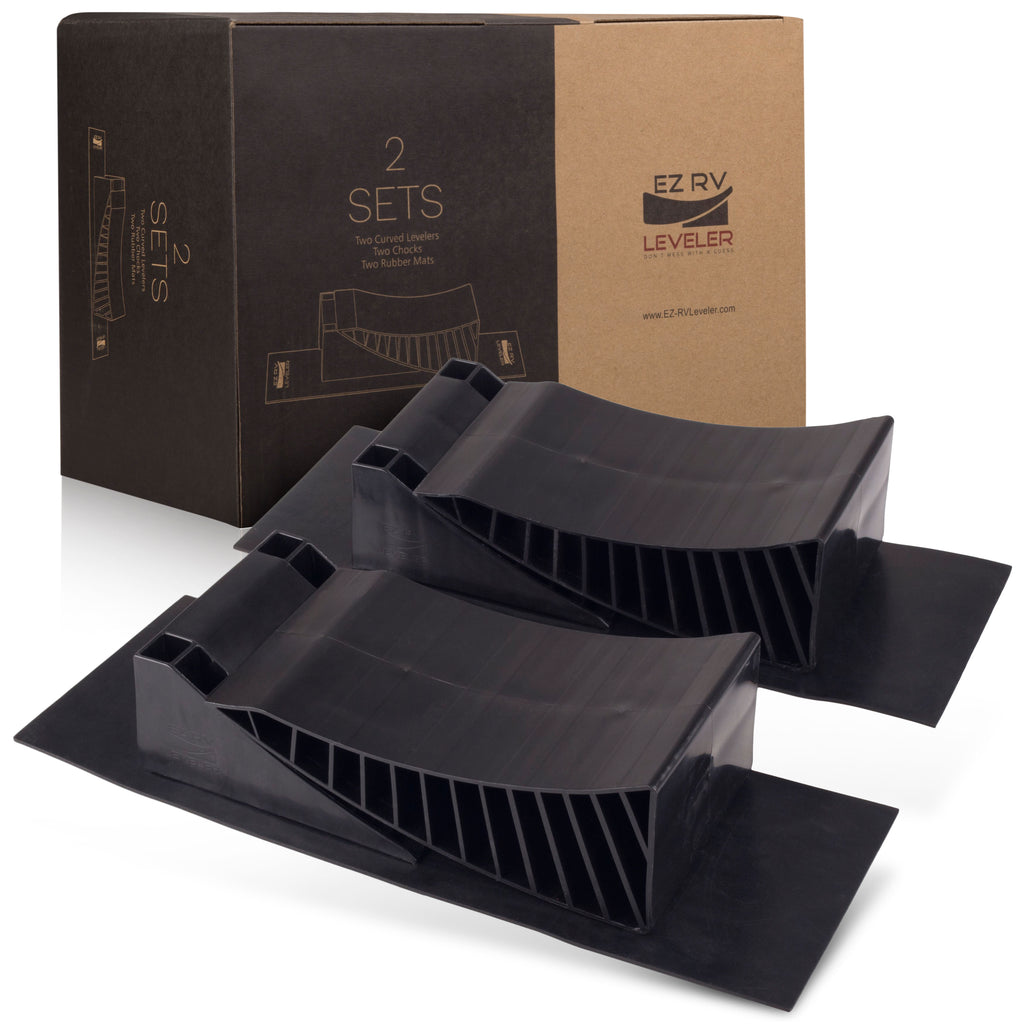 EZ RV Leveler Blocks Camper Curved Leveling Ramps Trailer Tire Levelers - 2 Axle