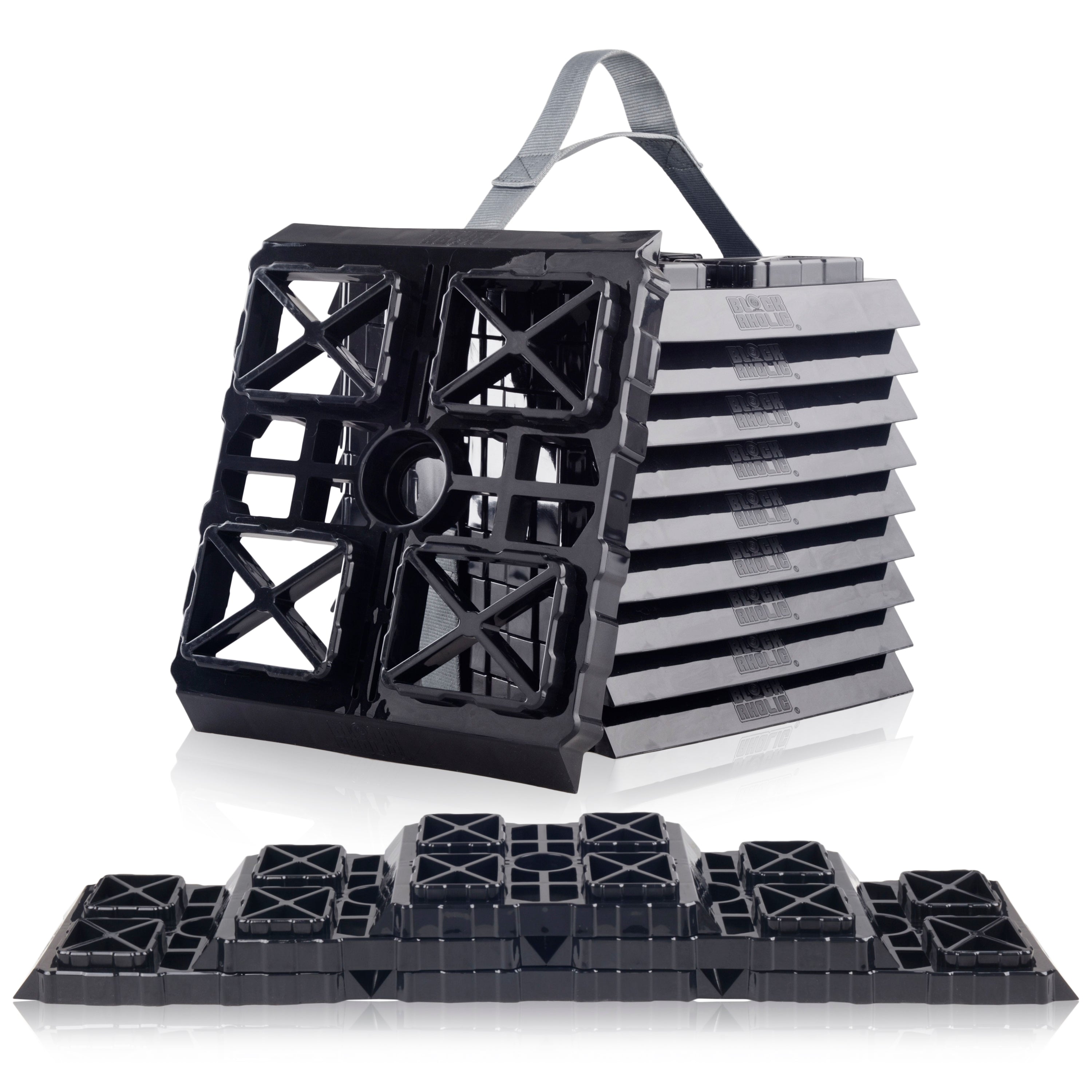 Blockaholic Heavy Duty Stacking RV Leveling Blocks - Camper Leveler Kit Trailer Tire Levelers - 10 Pack