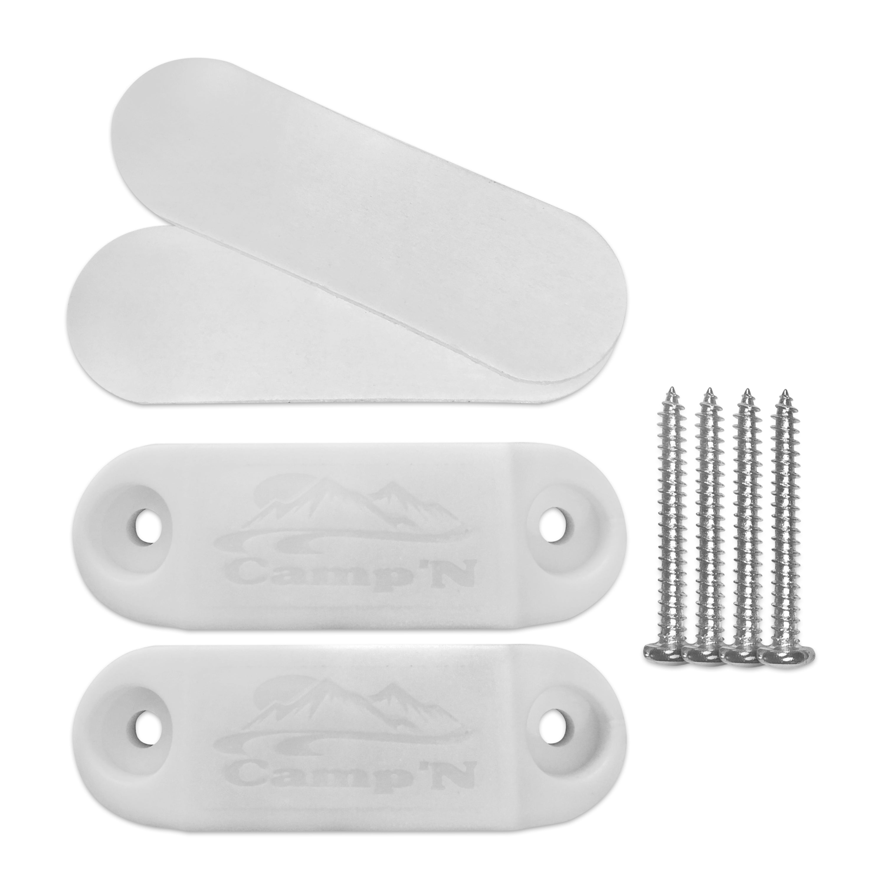 Camp'N RV Trailer Magnetic Baggage Door Catch Latch Camper Compartment Storage Holder - White 1 Pair