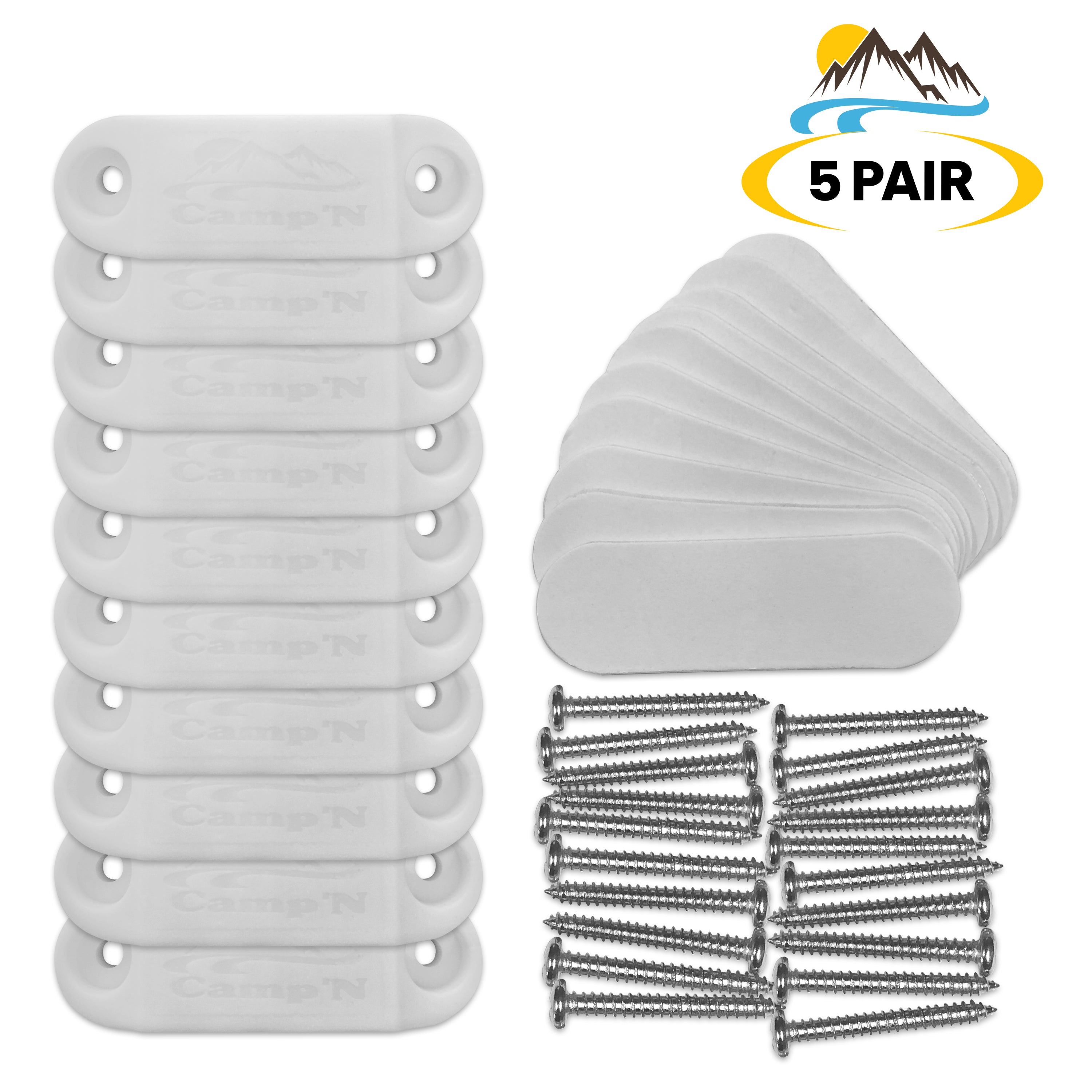 White RV Trailer Magnetic Door Baggage Door Catch Camper - #1 Strongest - 5 Sets