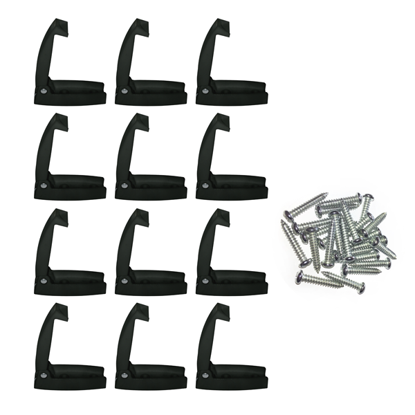 Camp'N RV Camper Trailer Baggage Door Catch Storage Compartment Latch Holders Clips - Black