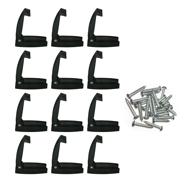 Camp'N RV Baggage - Compartment Door Catch - Clip - Holder for Trailer,  Motorhome, Cargo Trailer (12 pk Black)
