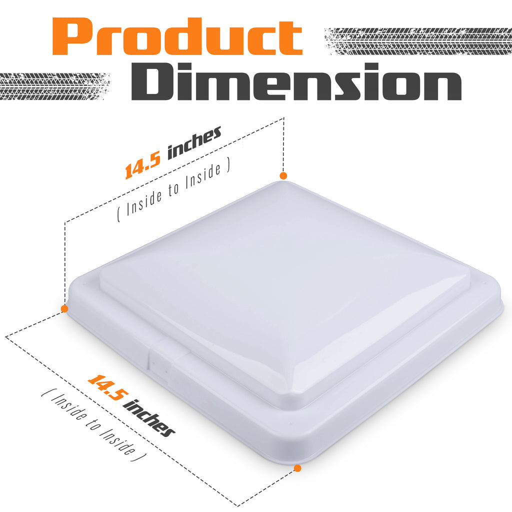Camp'N 14" Universal RV, Trailer, Camper, Motorhome Roof Vent Cover - Vent Lid Replacement (White 2 Pack)