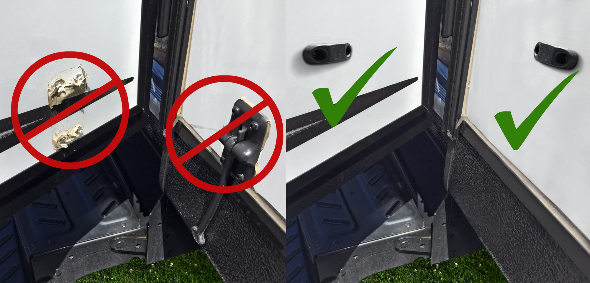 White RV Trailer Magnetic Door Baggage Door Catch Camper - #1 Strongest - 5 Sets